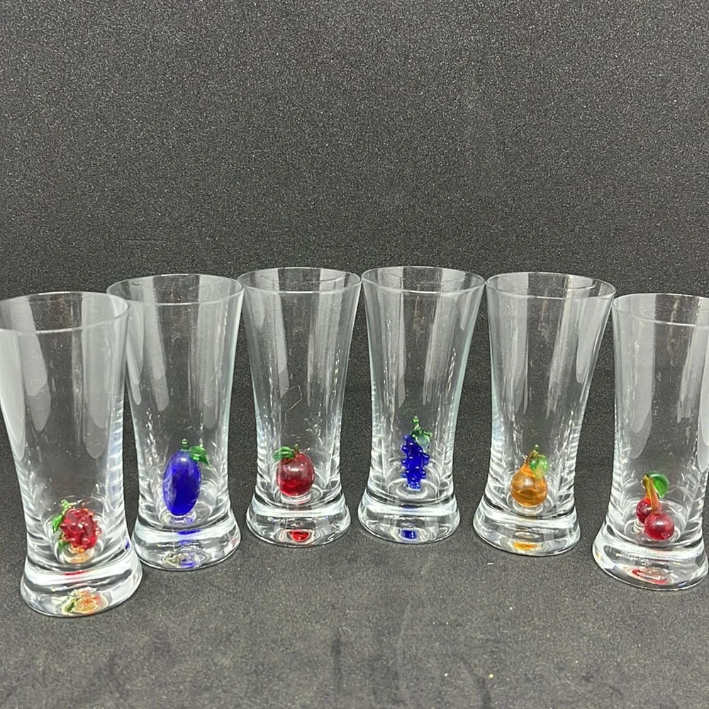 Vintage Rare Decanter and Fruit Detail Shot Glasses Set - Picture 2 of 10